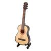 Wooden Guitar Model Exquisite Polishing Miniature Guitar Ornament with Stand for Collection Display