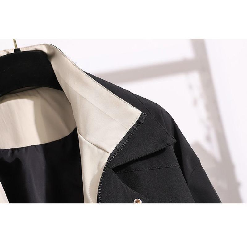 Women Stand Collar Workwear Loose Short Jacket Casual Top