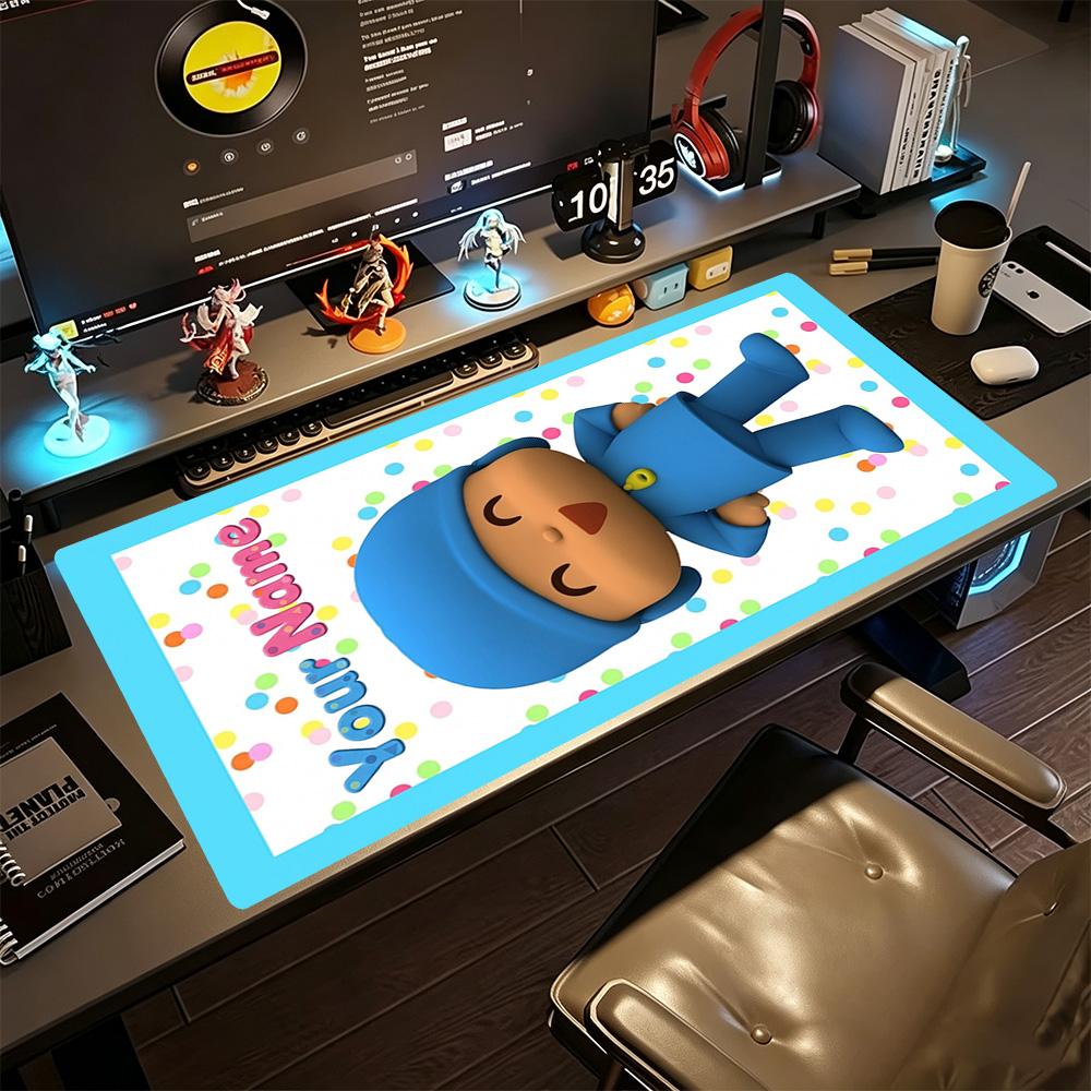 Pocoyo Customize Your Name Mouse Pad Desk Mouse Pad Office Mouse Mats Non-Slip Rubber Base Perfect Gift for Gamers And Professionals
