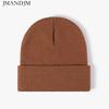 Available Autumn and Winter Warm Thickened Double Beanie Hat Simple Men's Women's Knitted Hat