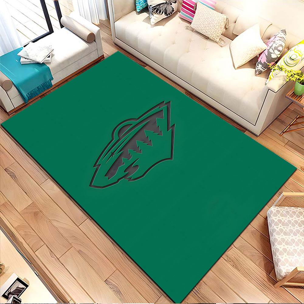 Green Forest Emblem Design Patterned carpet, non slip mat suitable for living room and bedroom sofas