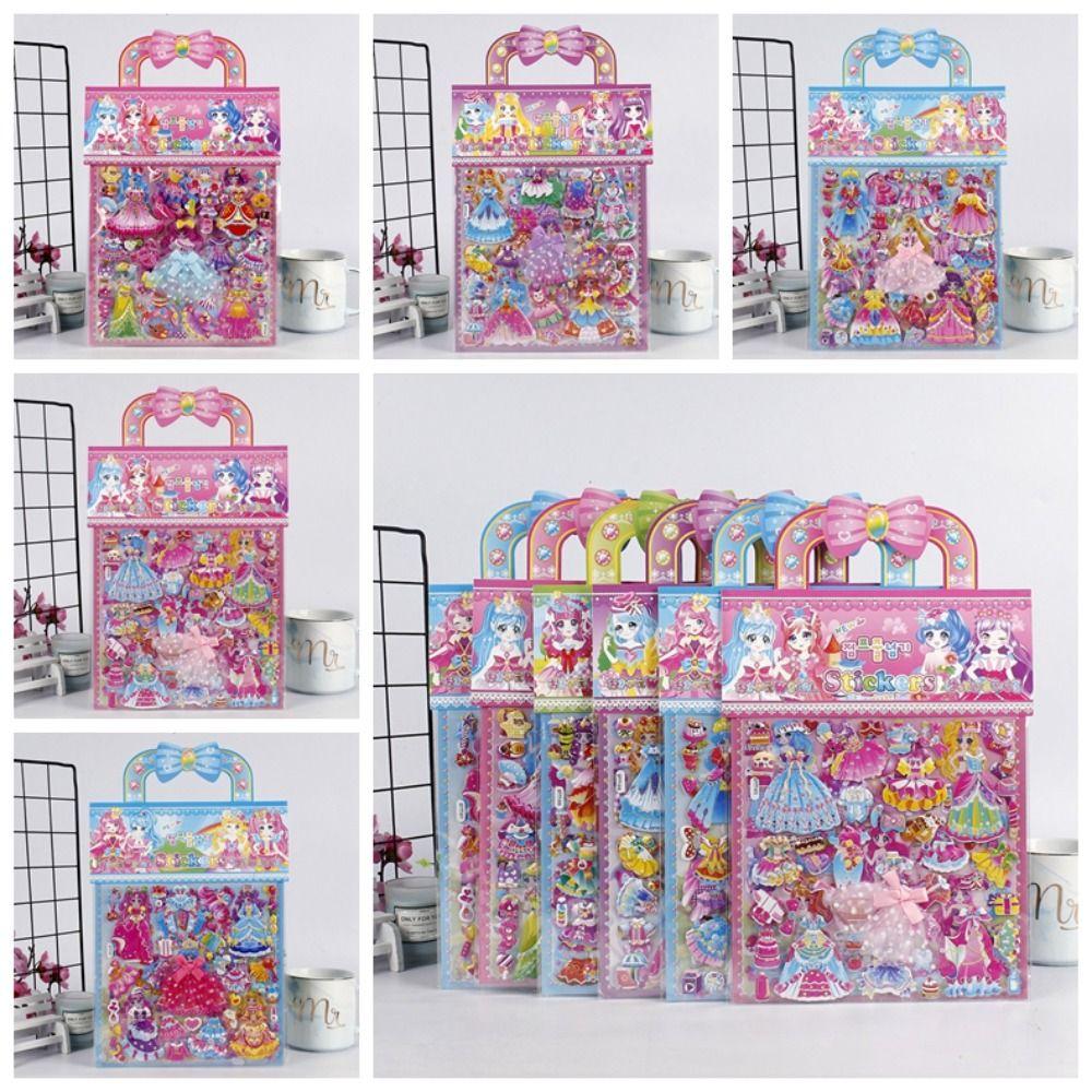 2 Sheets/Bag Kawaii 3D Foam Sticker Princess Dress Up Kids Toy Sticker Kids Prizes