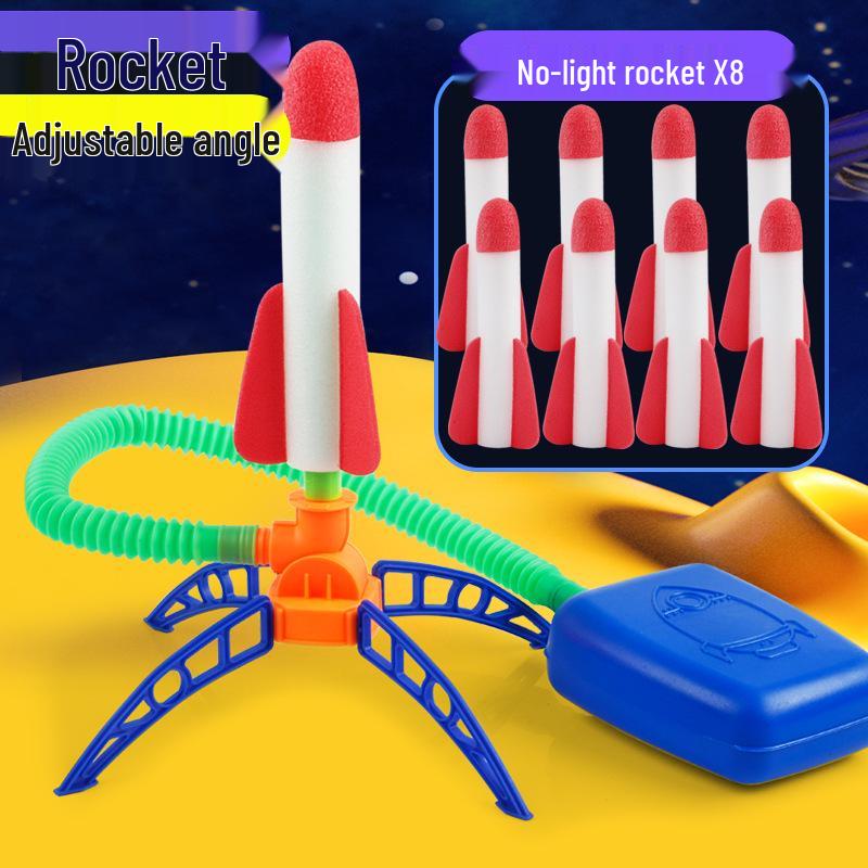 Glowing Rocket Launcher Outdoor Foot-Operated Toy for Kids - Two-Person Flying Arrow Game
