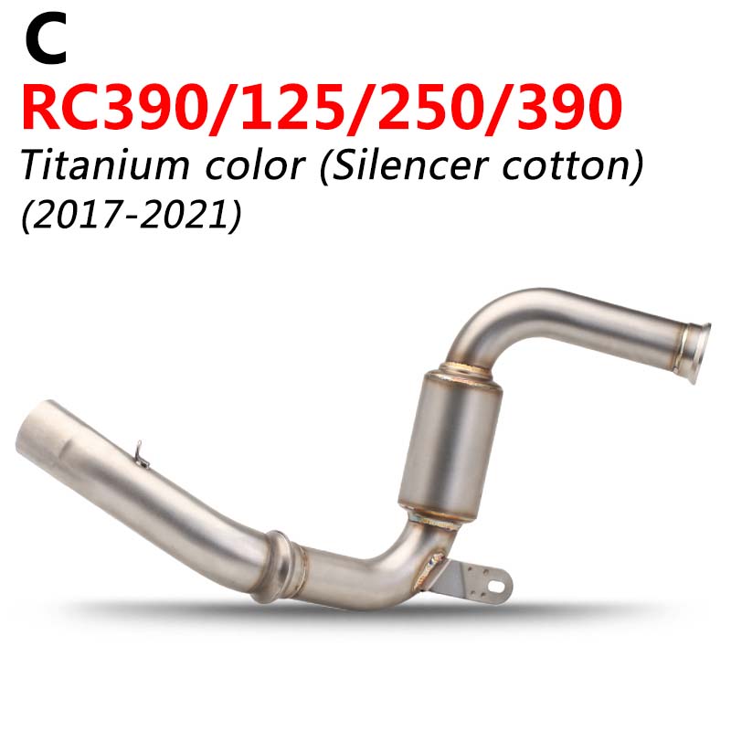For 125 250 390 DUKE RC390 Motorcycle Exhaust Connector Tube Mid Middle Link Pipe Slip on Exhaust System 2017 2018 2019 2020