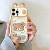 Для iPhone 11 12 13 14 15 16 17 Pro Max Блестки Ушки Рилаккума Раздвижное Окно Защита Камеры Чехол