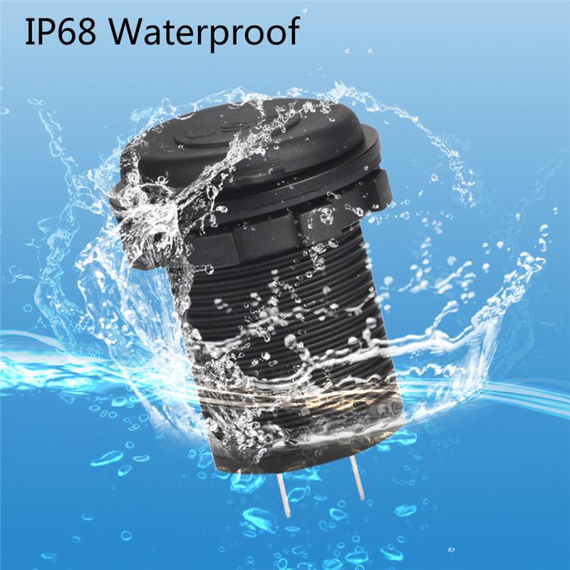 Универсальное автомобильное зарядное устройство с двумя USB-разъемами для автомобильного зарядного устройства 5 В 2,1 А 3,1 А, водонепроницаемый адаптер питания для мотоцикла/транспортного средства/автомобиля