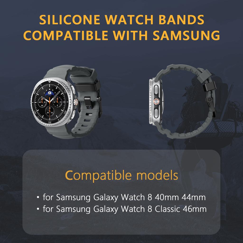 Спортивный ремешок для Samsung Galaxy watch 8 ремешок 44мм 40мм 8 classic 46мм Резиновый браслет на запястье correa Galaxy watch 8 аксессуары