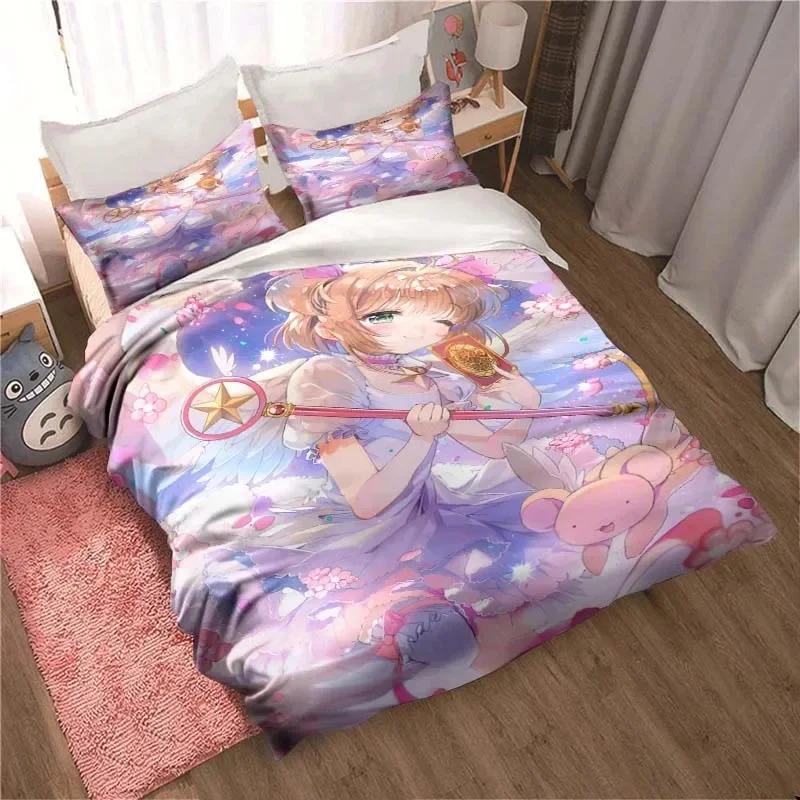 Cardcaptor Sakura Всесезонный двуспальный постельный комплект Набор одеяла Пододеяльник Двуспальный Кинг Пододеяльник Домашний текстиль