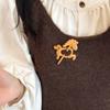 Lion Animal Sweater Pin Alpaca Pony Brooch Fashion Wooden Brooch  Clothing Accessory