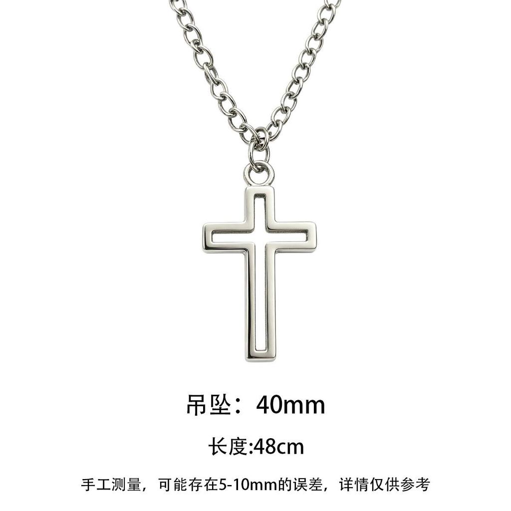 Cross Necklace Men and Women New Small Hip Hop Pendant Personality Student Daily Wear Sweater Accessories Sweater Chain
