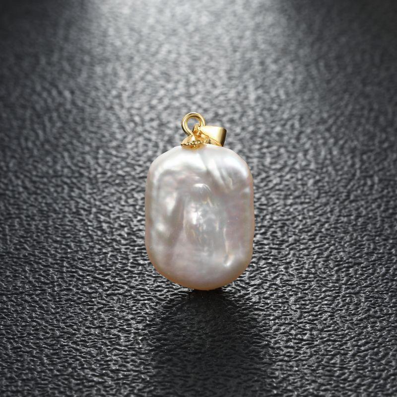 New Fashion Natural Freshwater Multiple Shape Baroque White Pearl 925 Silver DIY Pendant Buckle For Women Girls Jewelry
