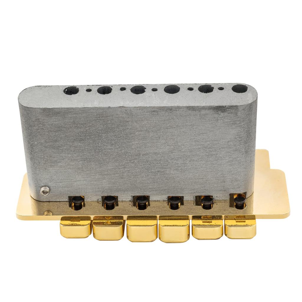 Wilkinson Individual Saddle Full Block ST Guitar Tremolo Unit Bridge for Fender Strat with 2 Gold 10.5mm Squier/Mexican Pop-In Arm, Pieces,