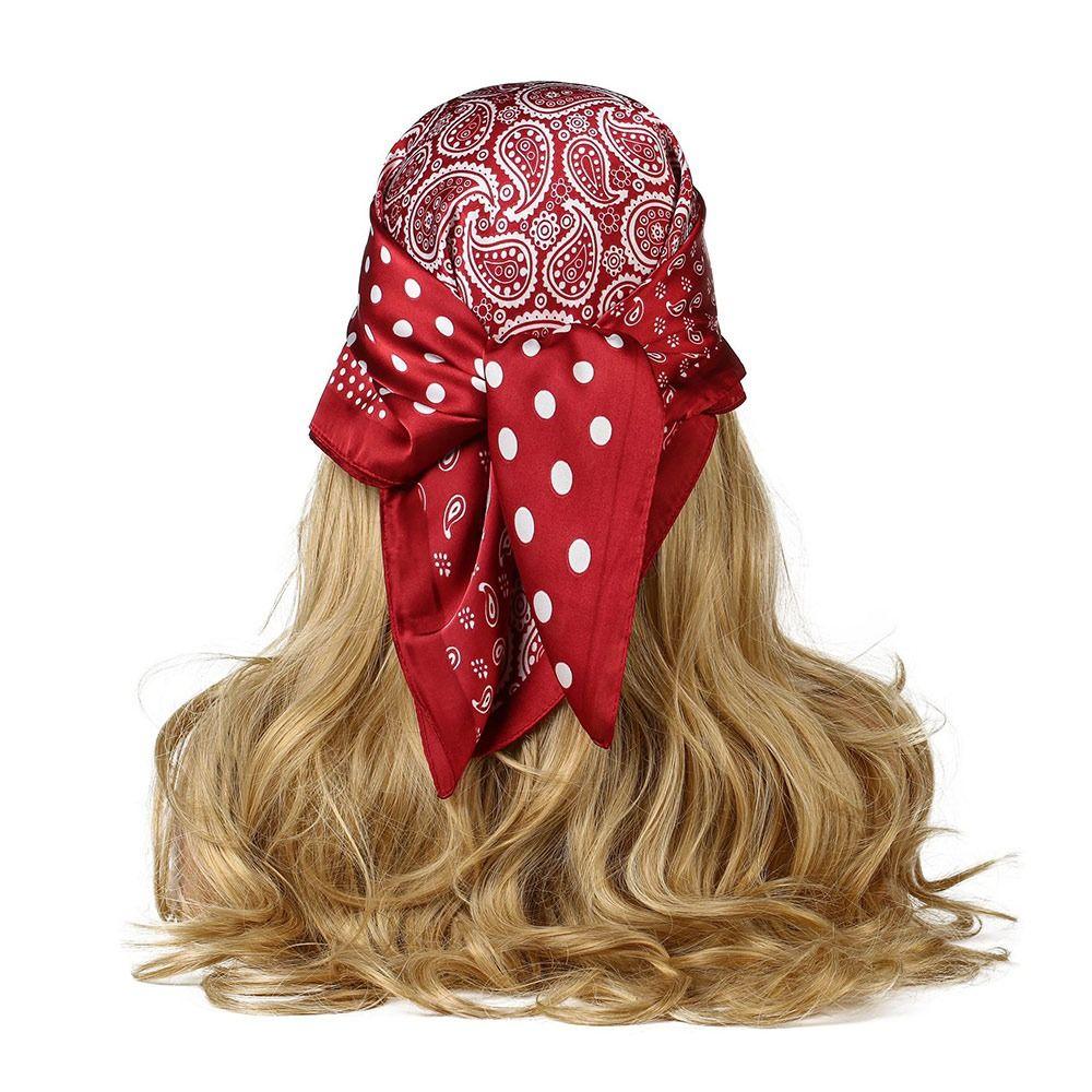 Lightweight Square Neckerchief 70x70cm Purse Scarf Versatile Headscarf for Women