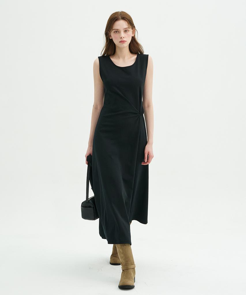 Micene Aira Twist Detail Sleeveless Dress-Cardigan Set