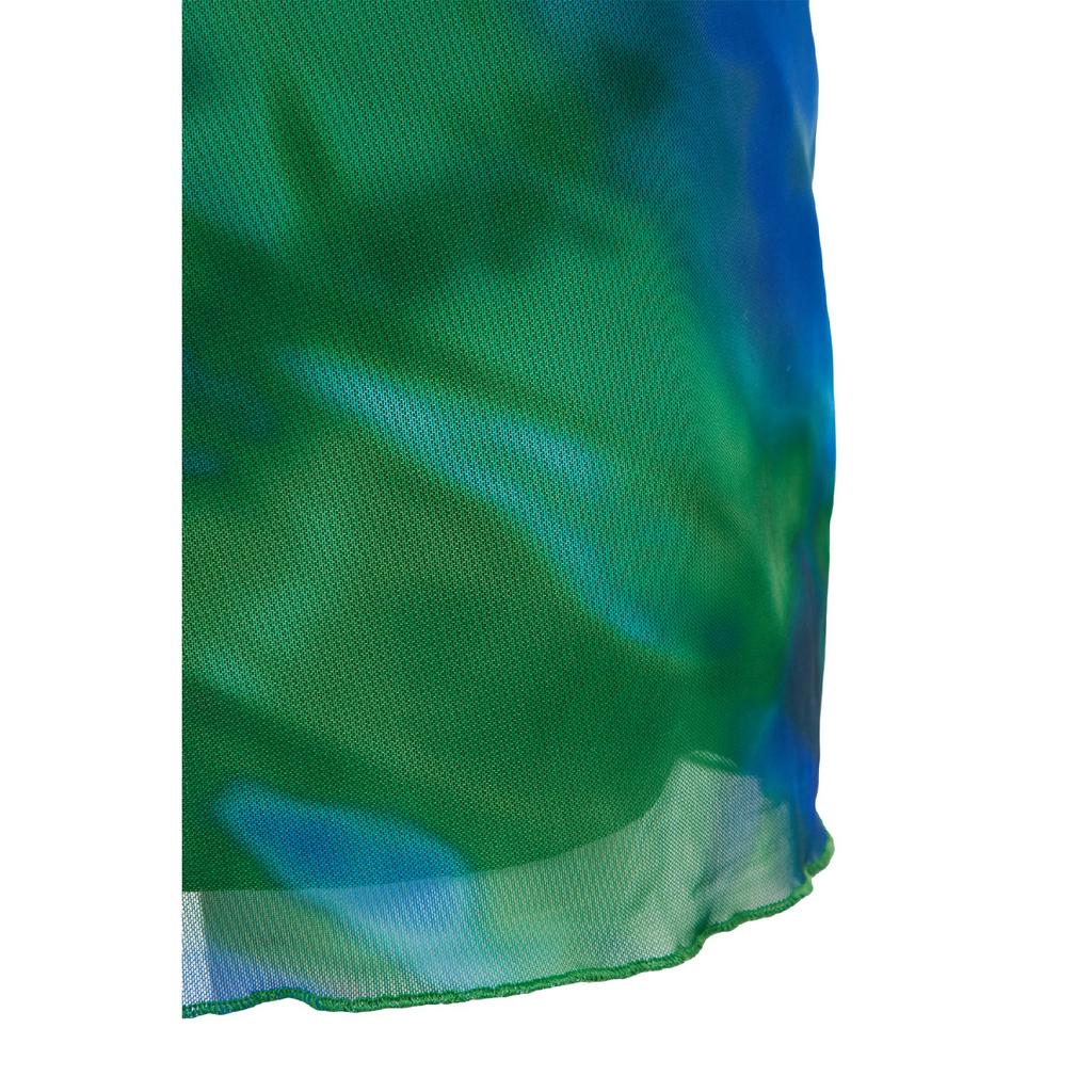 Brown Printed Tulle High Waist Lined Mini Knitted Skirt Twoss23et00050