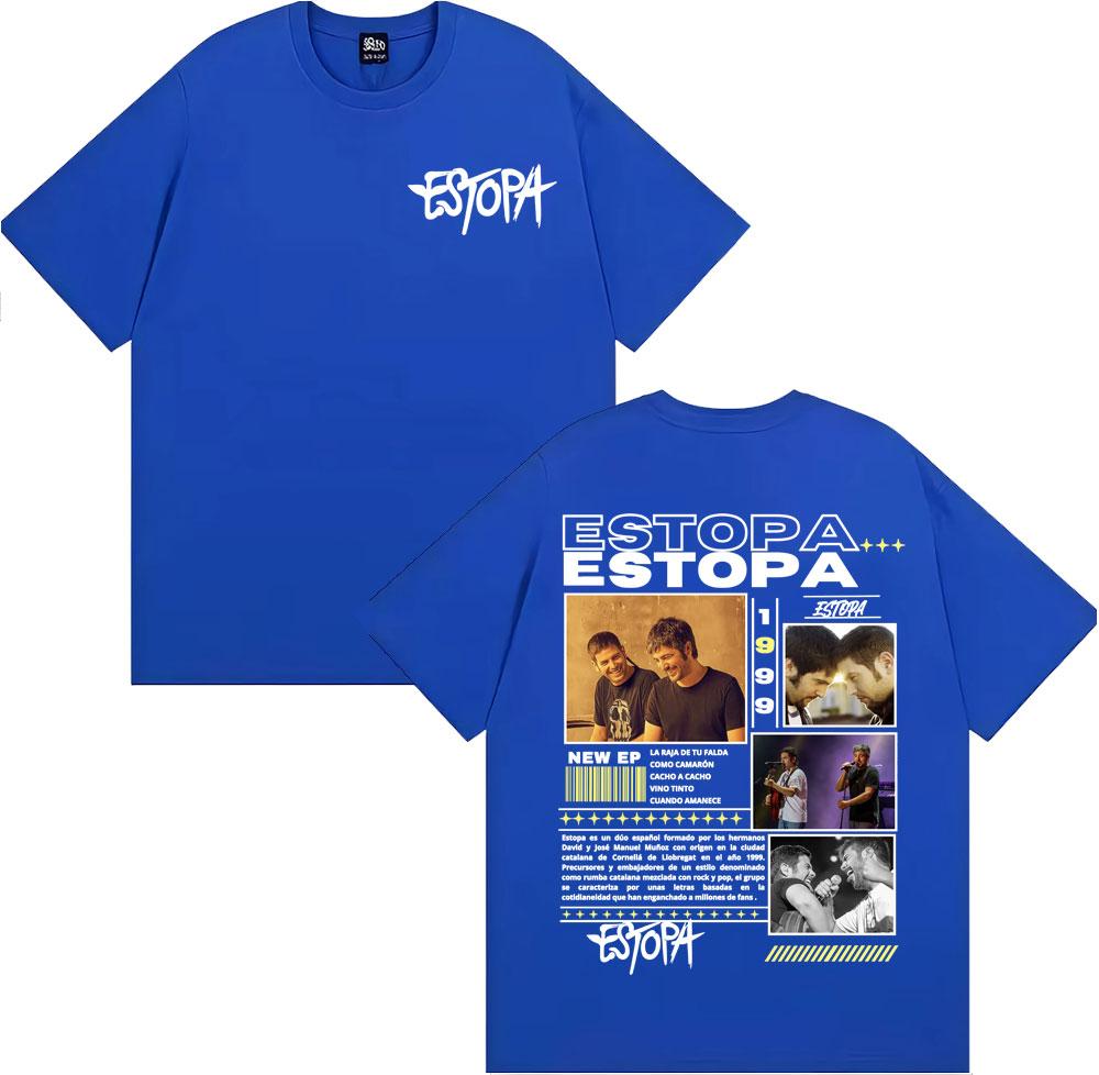 Rapper Estopa Тур 1999 Графические Футболки Унисекс Унисекс Мода Хип-Хоп Уличная Мода Футболка Летние Топы Оверсайз Футболка Streetwear