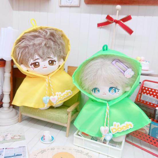 10/15 см хлопковый плащ для куклы, регулируемый шнурок, дождевик-пончо, желтый, зеленый, мягкая кукла, ткань, дождевики, одежда, хлопковая кукла, подарок для любителей