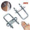 2Sets With Baffle Square Clamp Right Angle U-bolt Squa Bolt Durable Pipe U-clamp