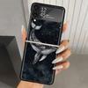 Китовый Горбатый Морской Гигант Жесткий ПК Чехол для Телефона Для Samsung Galaxy Z Flip 7 6 5 4 3 Черный ZFlip7 ZFlip6 Flip5 Flip4 Flip3 5G Печать C