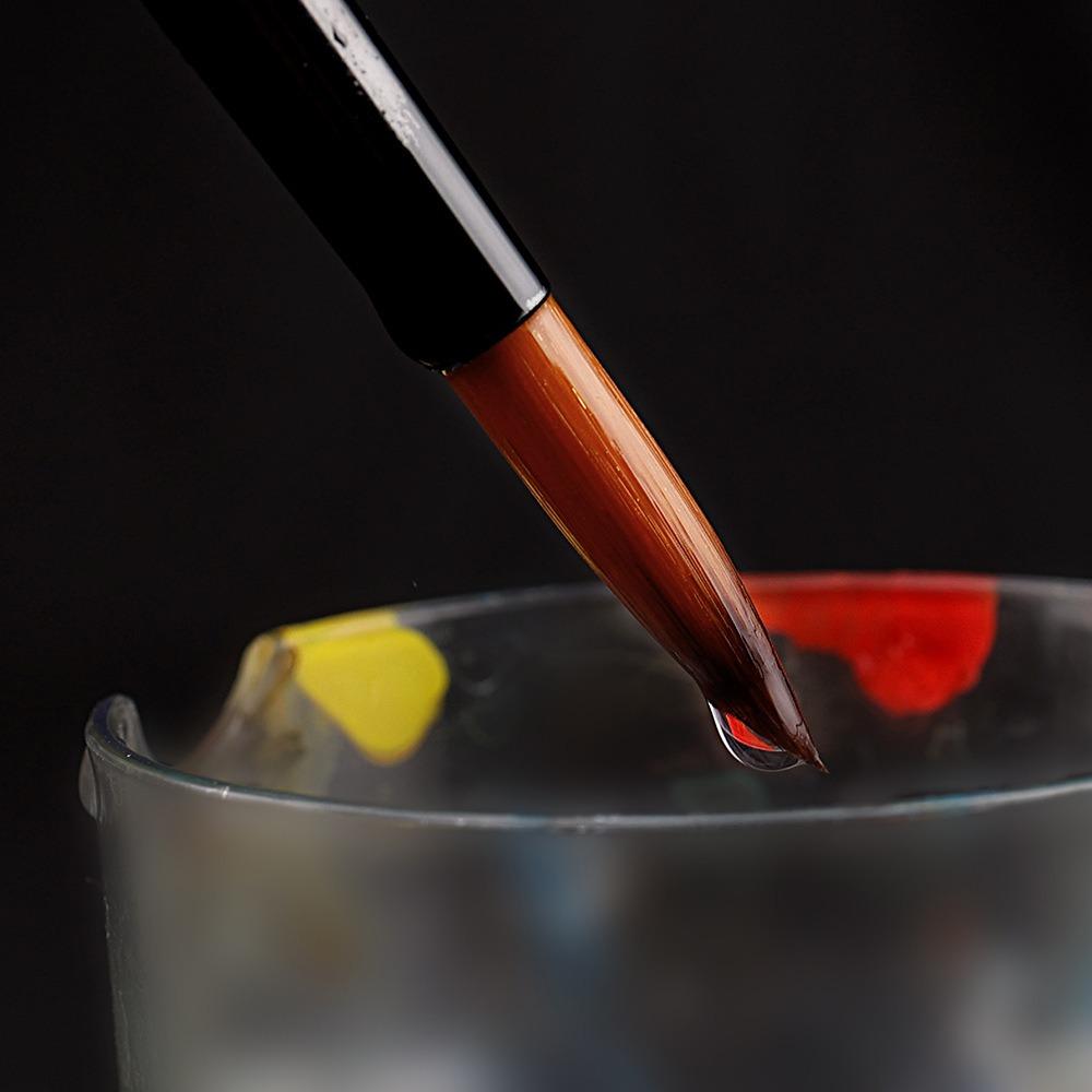 Набор из 6/12 нейлоновых кистей для студентов, чтобы рисовать акриловой краской, ручка черного стержня, детская акварельная ручка, художественный материал, кисть для рисования