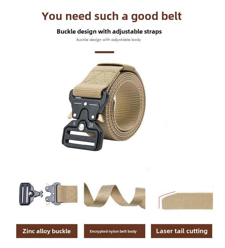 Эластичный тактический нейлоновый ремень с пряжкой из сплава, популярный для использования на открытом воздухе, настраиваемый размер