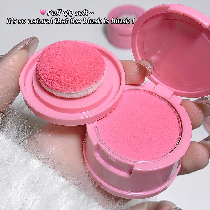 GEGE BEAR Air Cushion Blusher Powder, Cute Kitten Pink Cheek, with Mini Mirror Matte Waterproof Blush