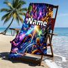Custom Name Personalized DRAGON BALL Print Beach Towel, for Trip Camping Beach Party Home Decor, Birthday Gift for Family & Friends