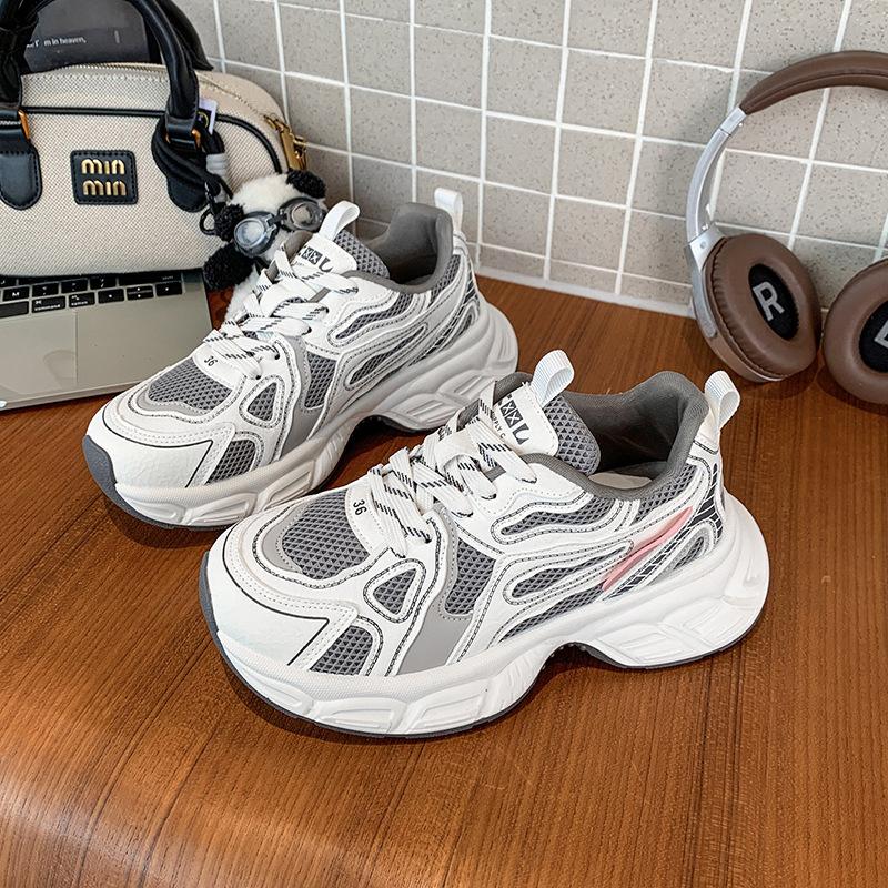 Sports Shoes Women Sneakers Spring New Style, Thick Sole Height Increasing, Versatile And Walking Shoes Casual Sports Shoes