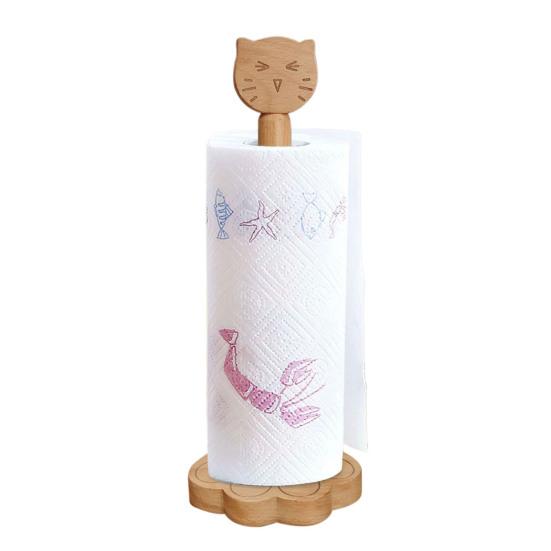 Держатель для салфеток, стойка для хранения рулонов туалетной бумаги с устойчивым основанием, дизайн в стиле кошки, органайзер для рулонов бумаги, кухонный аксессуар