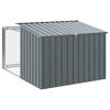 Dog House with Run Anthracite 153 x 194 x 110 cm Galvanized Steel
