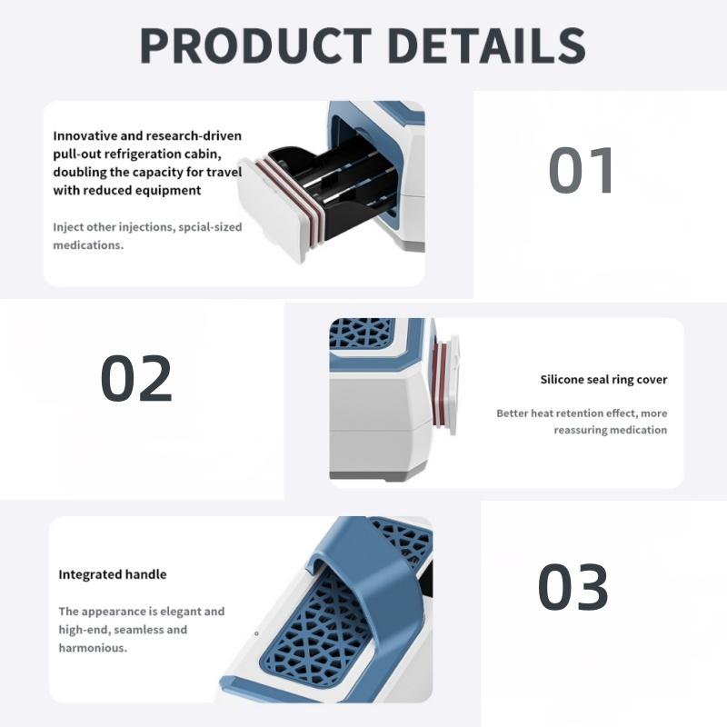 7800 мАч Высококачественный перезаряжаемый охладитель инсулина Мини-холодильник Портативный медицинский холодильник 5-8°C с сумкой через плечо для путешествий