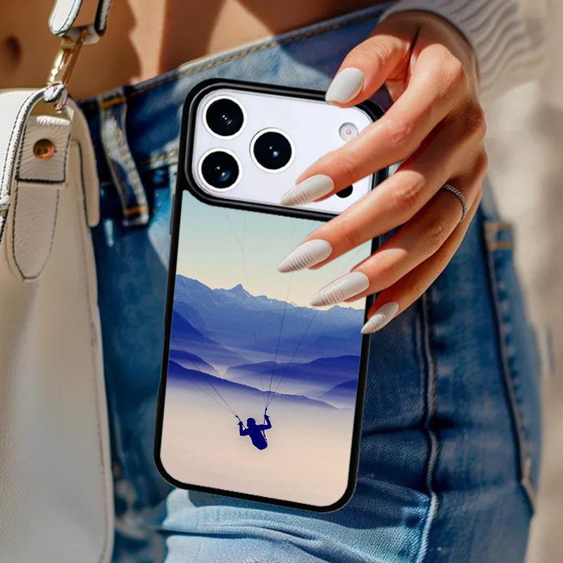 Чехол для телефона Параплан Парапланерист Для iPhone 17 Air 14 15 13 12 Max Чехол Для Apple 16e 11 Pro Max Plus Coque