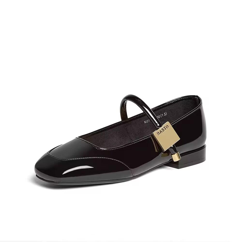 Ретро туфли Мэри Джейн красные с открытым верхом универсальные маленькие кожаные туфли весна и лето новая нишевая кожаная одинарная обувь женская