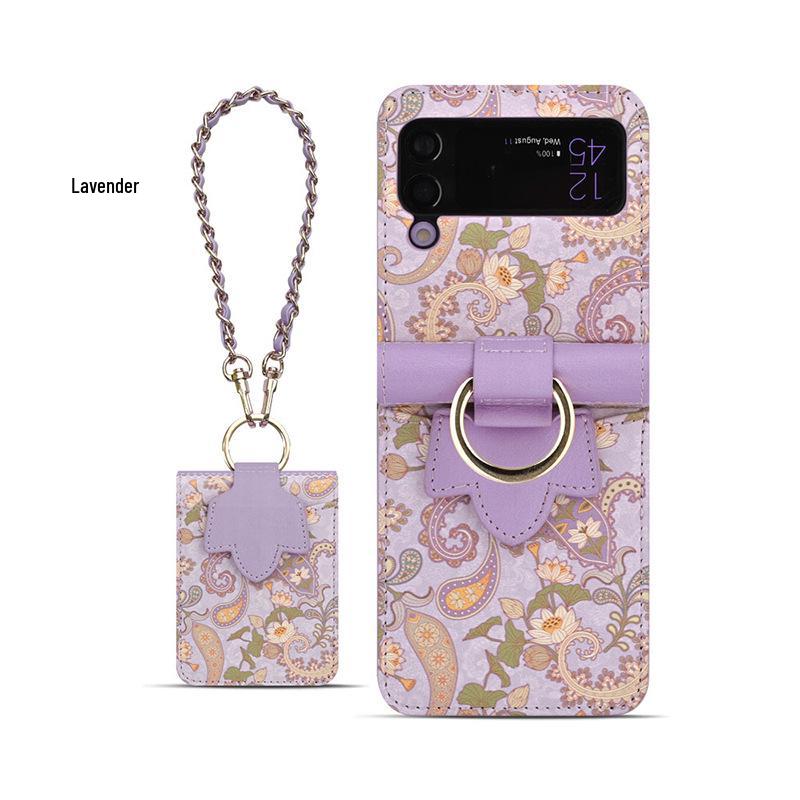 "Кожаный чехол через плечо в японском и корейском стиле для Samsung Z Flip5/Foldable Z Flip3"