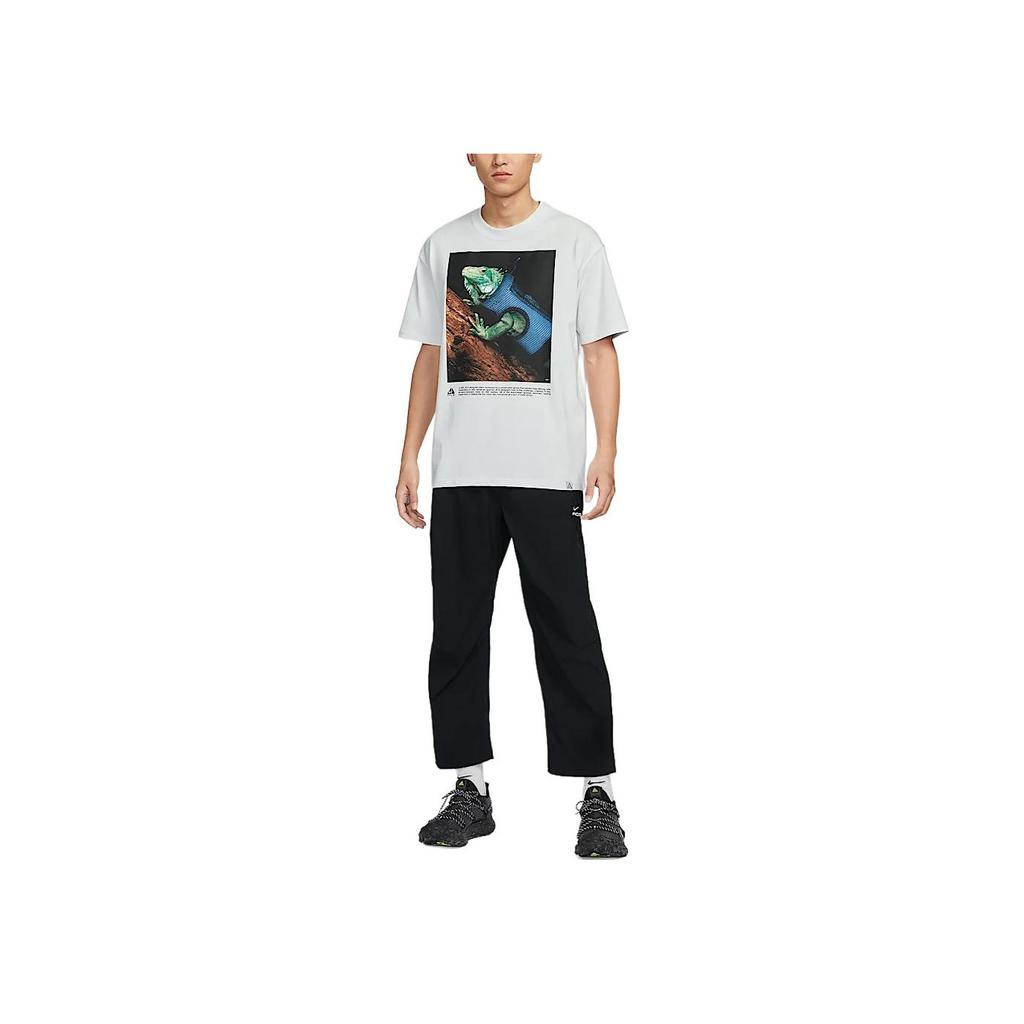 Nike ACG Dri-Fit SS25 Модная Универсальная Свободная Быстросохнущая Футболка с Коротким Рукавом Мужские Топы Горный Белый HJ0890121