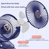 Small Fan 5-Speed Adjustable & 3-Mode Night Light USB Rechargeable Mini Fan for Outdoor 360 Rotatable Clip/Stand/Hang Design