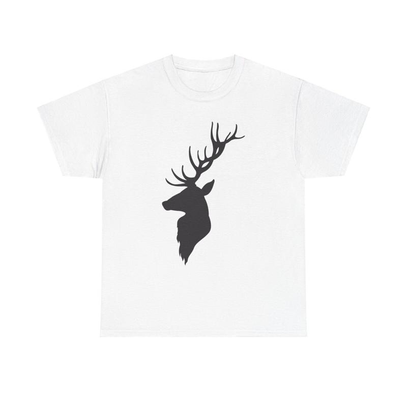 Moose Deer Silhouette T Shirt Stag Antlers Head Cool Elk Elegant Hunt Vintage