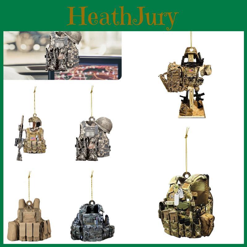 Military Flat Uniform Acrylic Car Hanging Pendant Christmas Decor Supplies Party