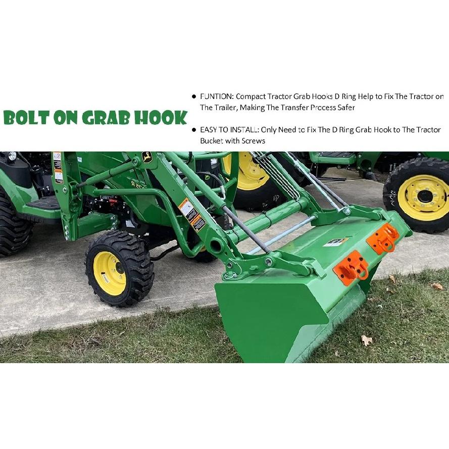 2 Tractor Bucket Hooks Forged Steel Bolt Grab Hook Towing Hook With Backplate Suitable For Tractor Bucket TrucksMAX15000 pounds
