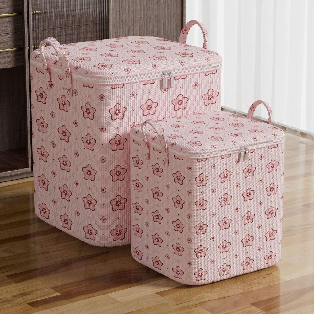 Foldable Clothes Storage Bins With Handle Moving Storage Quilt Bag Closet Storage Box  for Home