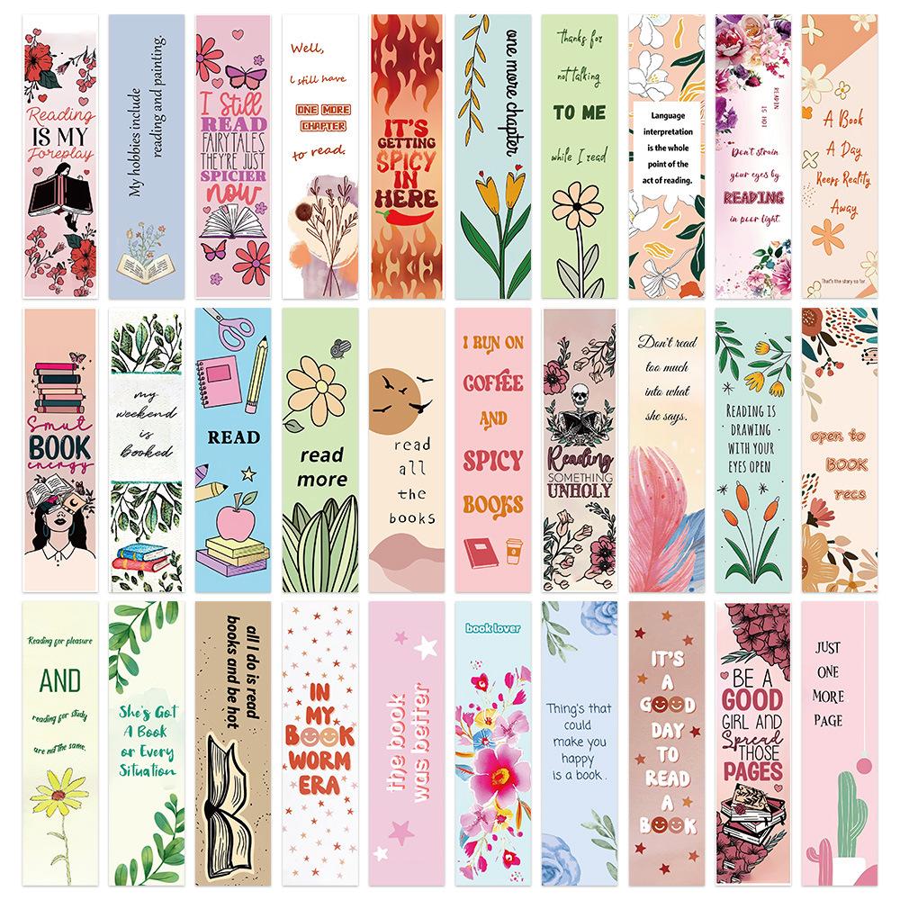 30pcs/set Reading Book Series Paper Bookmark DIY Book Decoration Cards Marking Page Bookmarks Stationery Gifts