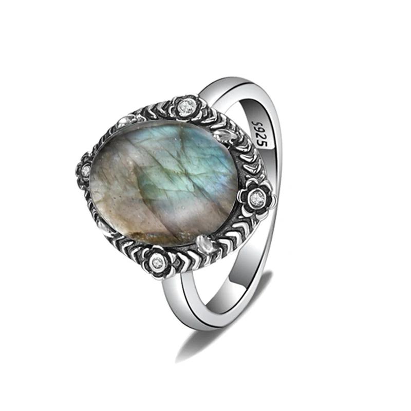 Кольцо CopperRings с натуральным бирюзой 10*12 мм, лунным камнем, лабрадоритом. Винтажное кольцо. Изящные ювелирные изделия. Подарки для женщин