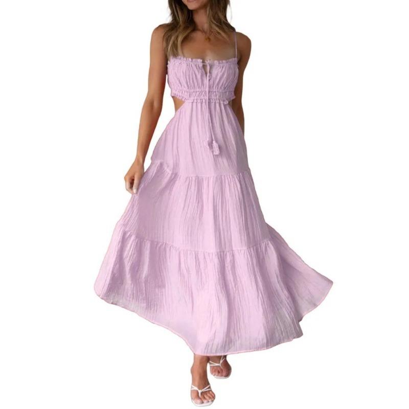 Женские летние новые темпераментные сексуальные платья с открытой спиной и длинными рукавами