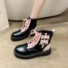 Модные ботинки для женщин 2024 Осень Универсальные и удобные женские ботинки из ПУ кожи на толстой подошве Короткие ботинки Рок Толстая подошва Элегантные
