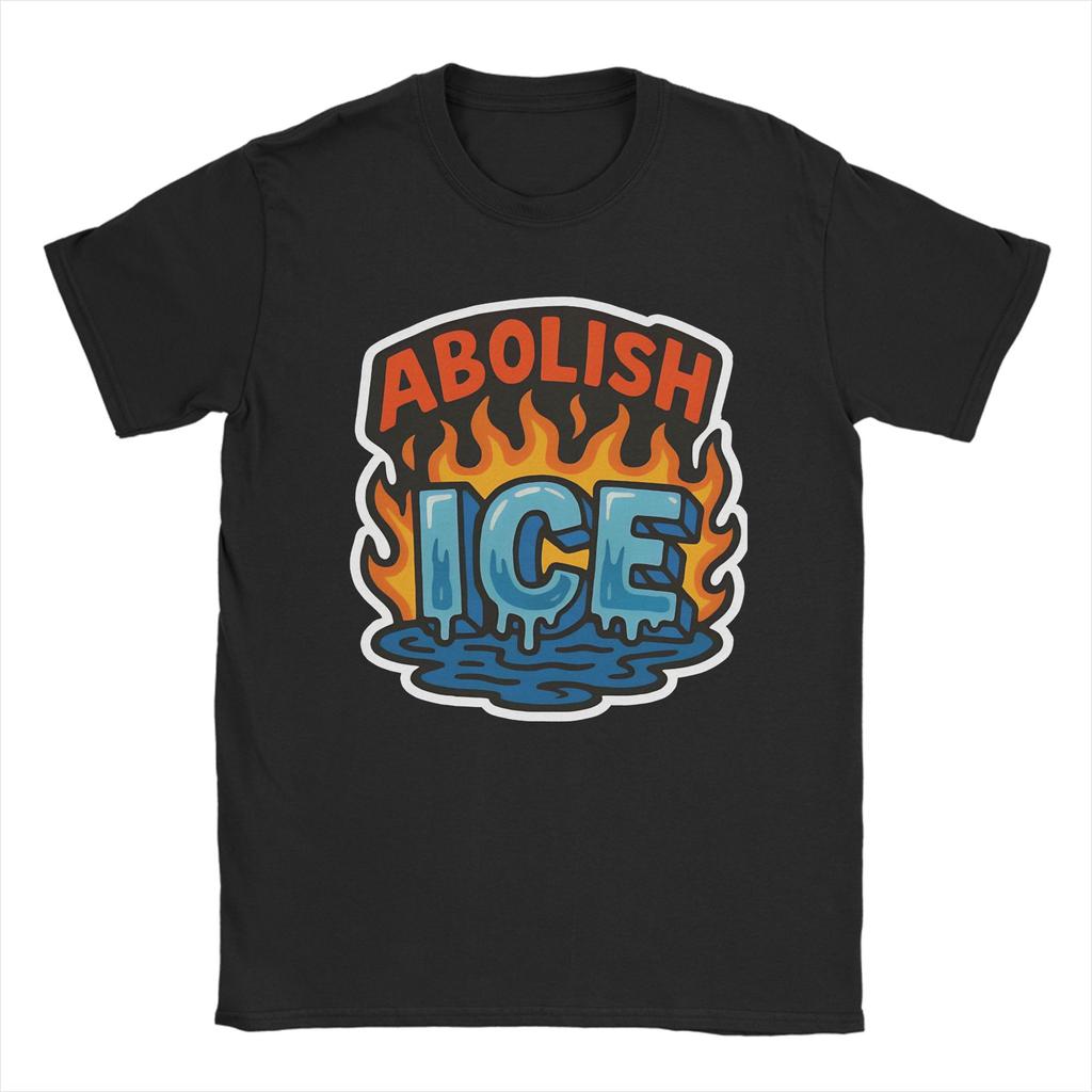 Mens TShirt Abolish Ice Creative Pure Cotton Tees Short Sleeve T Shirt Round Collar Tops Summer