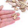 50 Pcs Mixed Wooden Craft Squirrel Leaves Mushroom Shape Hedgehog Decoration