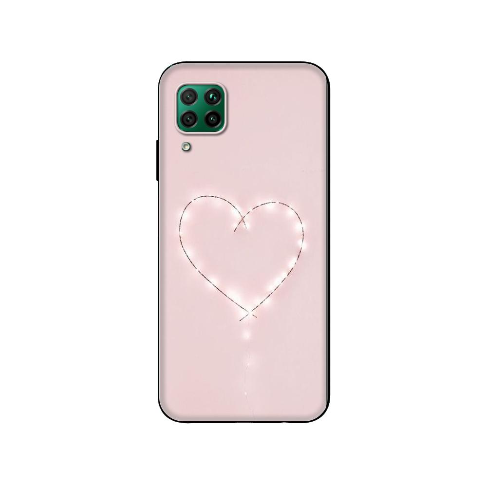 Черный чехол из ТПУ для Huawei P30 Lite P30 Pro P40 чехол для Huawei P40 LITE EP Smart 2020 чехол Gold Rose Glitter Pink Love Herat