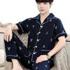Мужские пижамы, домашняя одежда, костюмы, хлопковые мужские весенние и осенние, летняя одежда, пижамы с короткими рукавами, домашняя одежда