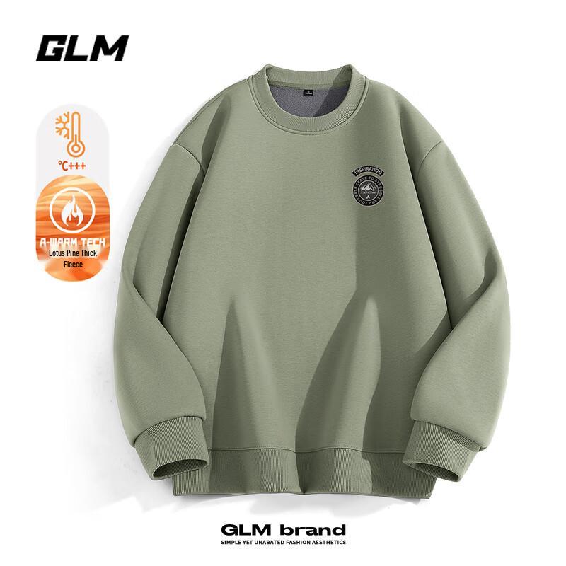 GLM Men's Sherpa Fleece Lined Crew Neck Sweatshirt
