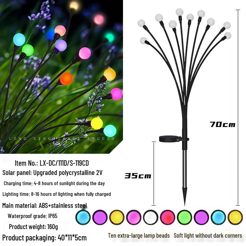 Romantic Solar Firefly String Lights for Outdoor Lawn, Garden, Courtyard, B&B, and Restaurant Decor